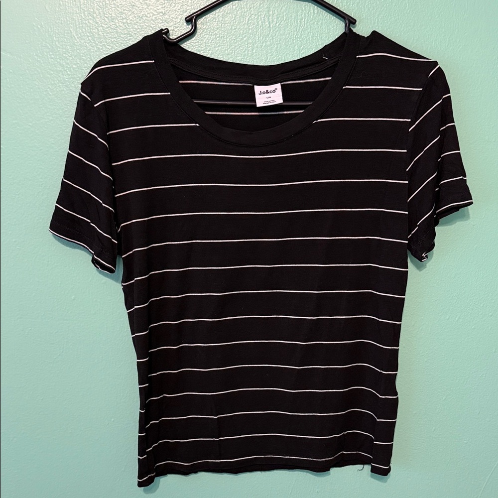 J. Crew Short Sleeve Tee with Black and White Stripes